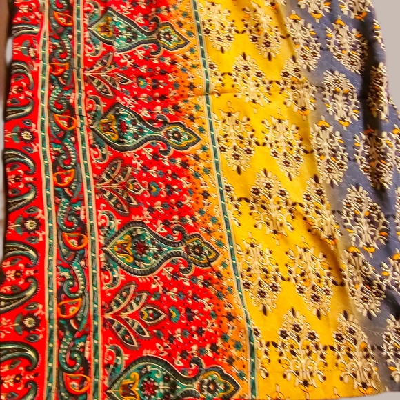 KARMA Hwy Silky Relaxed Palazzo Jumper Ombre Red/Grn NWT OS - Picture 9 of 9